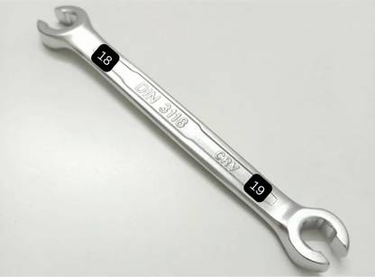 De Neers 18x19 HARDENED AND TEMPERED DOUBLE-SIDED FLARE NUT SPANNER /FLARE NUT SPANNER OR WRENCH 18x19, MIRROR POLISHED Double Sided Flare Nut Wrench
