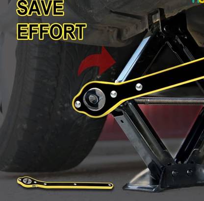 Evrum Designers Hand Jack Wrench Rathet, Thickened Steel, for Scissor Jacks Car Car Jack Ratchet Wrench of Labor-Saving Design Single Sided Combination Wrench