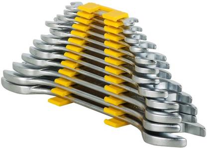 STANLEY 70-380 12 Pcs Double Ended Open Jaw Spanner Set Having Sizes from 6x7 to 30x32 mm Double Sided Open End Wrench