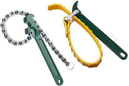 Digital Craft 2 Pack 9"Inch 9"Inch Multi-function Belt Wrench Adjustable Bottle Opener Auto Oil Filter Car Repair Spanner Hand Tools for Opening Filter Single Sided Speciality