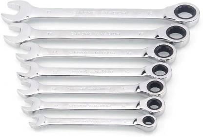 Digital Craft O M Y 8.10.12.13.14.17.19mm 7PC Ratchet Spanner Combination Wrench a Set Of Keys Gear Ring Wrench Ratchet Handle Chrome Vanadium Double Sided Combination Wrench
