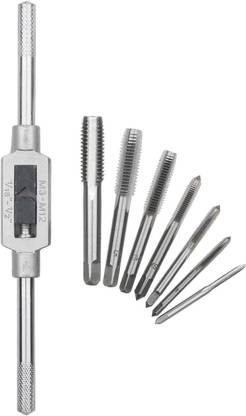 uptodateprouducts 8Pcs Tap Wrench Set, Metric Tap Set M3 M4 M5 M6 M8 M10 M12 with Adjustable Tap Reamer Wrench Hardware Tool 1/16-1/2 Inch Single Sided Speciality