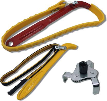 4MECH PK-FB+12" Belt Wrench+3 Leg Filter Wrench, Professional Tool Double Sided Combination Wrench