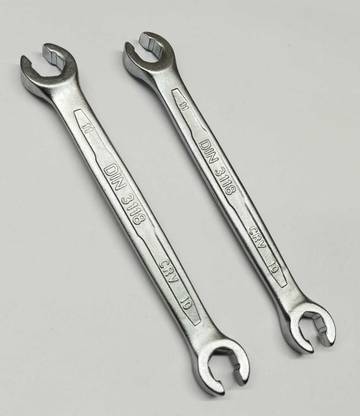 4MECH 10x11 mm Heavy Duty Hardened Material Double Sided Flare Spanner(Pack of 2) Double Sided Open End Wrench