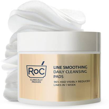 RoC Resurfacing Disks, Hypoallergenic Exfoliating Makeup Removing Pads, 28 Count Wrinkle Eye & Face Eraser