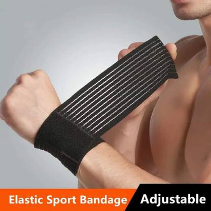 Digital Shoppy Elastic Wristband Gym Support Wrist Brace Wrap.(Black ) Cordless Anti-Static Wrist Strap