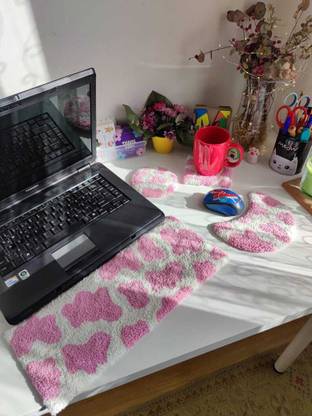 HANDCRAFTp Colourful Keyboard Rug, Cow Print Keyboard Wrist Rest Support, Unique Handmade SOFT AND LIGHTWEIGHT YARN Wrist rest support Wrist Rest