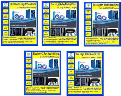 Dhwani BLUE INKJET MEDICAL X RAY FILM SIZE 8 X 10 210 MIC 100 SHEETS COMBO FOR CR DR X-Ray Viewer