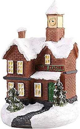 EUBUY Christmas Village House With Lights Lighting Up Christmas Resin House Resin Hanging Ornaments Pack of 1