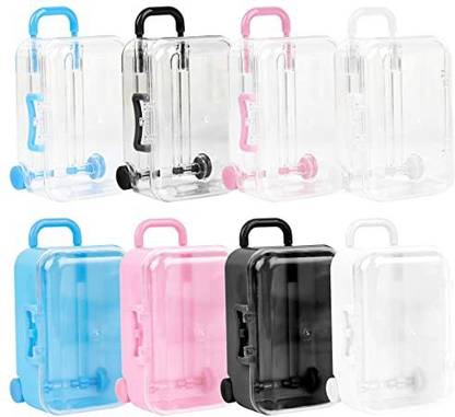 Framendino 8 Pack Plastic Mini Suitcase Tiny Travel Jewelry Candy Box For Home Wedding Hanging Candy Cane Pack of 1