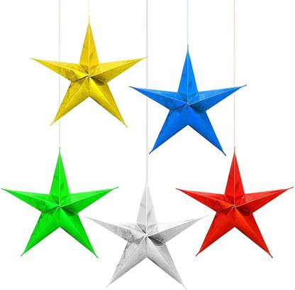 Home Genie Christmas Star Combo - Small Size Topper Ornaments Pack of 5