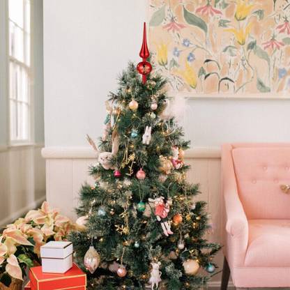 Brown Leaf Merry Christmas Plastic Tree Topper Ornaments for Party Decoration Hanging Ornaments Pack of 1