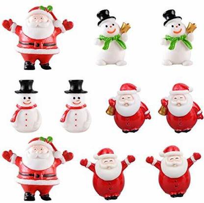 DOITOOL 10Pcs Mini Christmas Santa Claus Ornaments Christmas Miniature Ornament Resin Miniature Christmas Tree Pack of 1