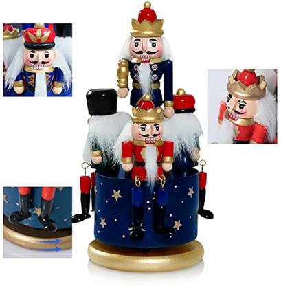 Wagevedex Nutcracker Christmas Decorations Of Music Box Wooden Nutcrackers Reindeer Figure Pack of 1