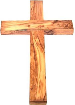 Zytoon Holy Land Market Olive Wood Cross From Bethlehem With A Certificate And Lord Hanging Ornaments Pack of 1