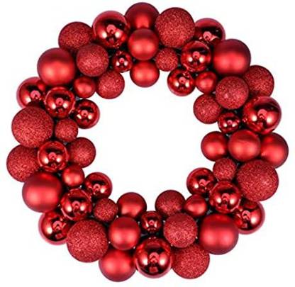 Happyyami Christmas Ball Wreath Garland Ornaments Glitter Xmas Tree Balls Decoration Balls Pack of 1