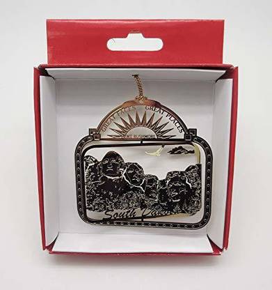 Nations Treasures Mt. Rushmore Brass Christmas Ornament South Dakota Travel Souvenir Gift Hanging Ornaments Pack of 1