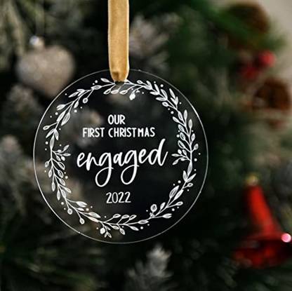 Ovenkei Engagement Ornament 2022 Engaged Christmas Ornament 2022 Engagement Gift Hanging Ornaments Pack of 1