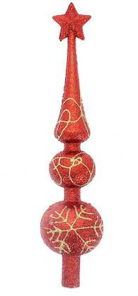 LITTLE BIRDIE Christmas Finial Tree Topper Red 30Cm 1Pc Hanging Ornaments Pack of 1
