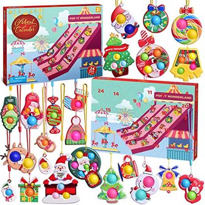 FUN LITTLE TOYS Christmas Advent Calendar 2022 For Kids 24 Days Christmas Countdown Calendar Hanging Ornaments Pack of 1