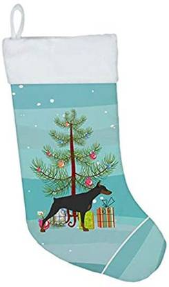 Caroline'S Treasures Bb2978Cs Doberman Pinscher Merry Christmas Tree Christmas Stocking Large Miniature Christmas Tree Pack of 1