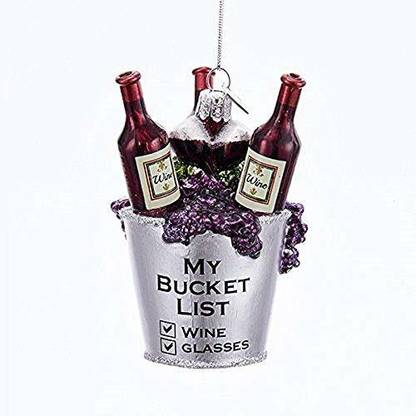 Kurt Adler Kurt S. Adler Noble Gems Wine Bucket List Glass Ornament 3.75 Miniature Christmas Tree Pack of 1