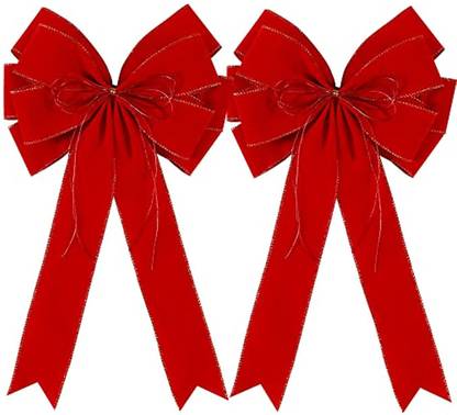 Hongsome 2 Pack Red Christmas Bows Outdoor Decorations 12 X20 Large Velvet Bow Wreath Pack of 1