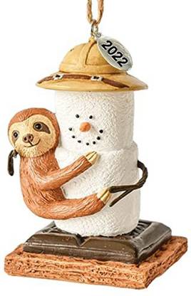 Twisted Anchor Trading Company Sloth Ornament Smores Sloth Christmas Ornaments 2022 Comes In An Organza Bag Hanging Ornaments Pack of 1