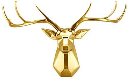Yj Home Deer Head Wall Decor Faux Taxidermy Animal Head Wall Art Geometry Deer Head Hanging Ornaments Pack of 1