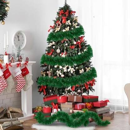 Brown Leaf Merry Christmas Luxury Chunky Thick Xmas Tinsel Garland String X-Mas Decoration Garlands Pack of 2