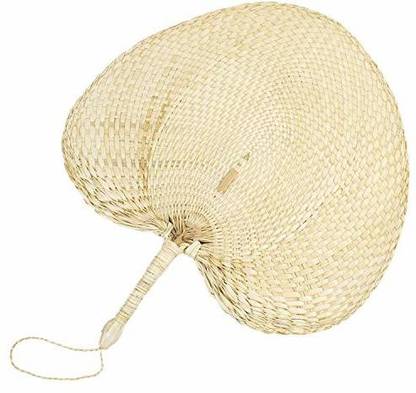 Framendino 1 Pack Natural Raffia Fans Handmade Palm Leaf Handheld Bamboo Fan Chinese Hanging Ornaments Pack of 1