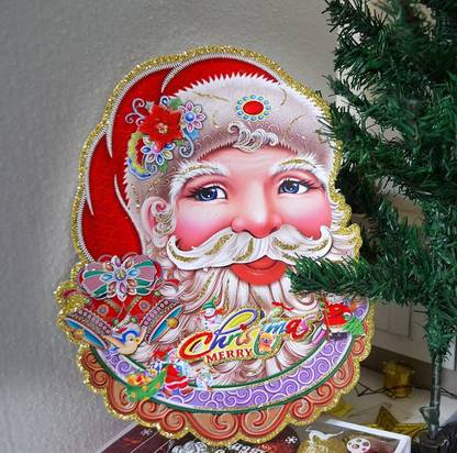 Flipkart SmartBuy Christmas Hanging Items, Santa Clause Face Sticker for Decoration Hanging Ornaments Pack of 1