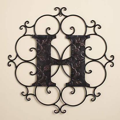 The Lakeside Collection Monogram Wall Hanging Decoration With Distressed Scrollwork Finish H Hanging Ornaments Pack of 1