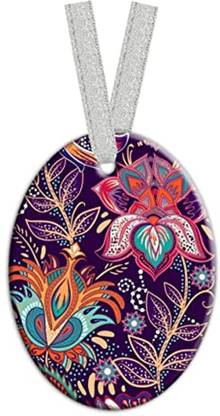 LuxSweet Christmas Ornaments Oval Ceramic Personalized Christmas Tree Ornaments Miniature Christmas Tree Pack of 1