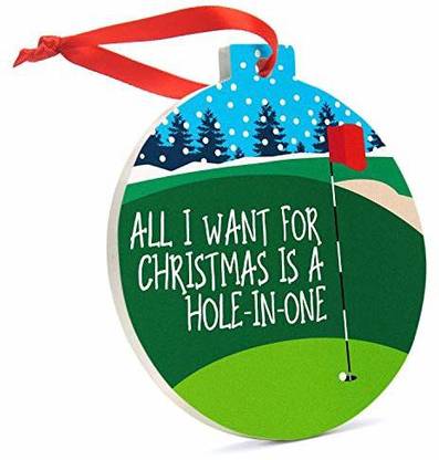 ChalkTalkSPORTS Golf Round Ceramic Ornament Hole In One Hanging Ornaments Pack of 1