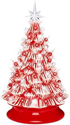 Best Choice Products 15In Pre Lit Ceramic Christmas Tree W/Cord Hand Painted Tabletop Indoor Miniature Christmas Tree Pack of 1