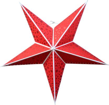 ME&YOU Beautiful Hanging Decorative Star Red color for Home Décor, Party Décor, Christmas Decor (32 Inch) Hanging Star Pack of 1