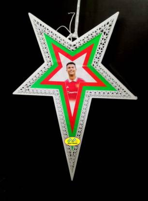 MDT India World Cup Football FIFA 2022-RONALDO Fan Christmas Decoration Light LED Hanging Star Pack of 1