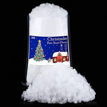 Ruisita Christmas Fake Snow Decor 17 Ounces Cotton Fake Snow Xmas Fake Snow Decor Hanging Ornaments Pack of 1