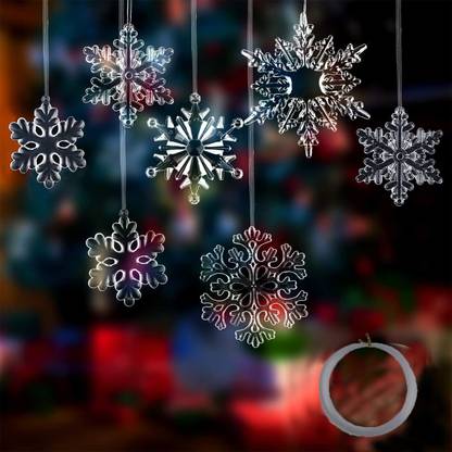 manoj jain Christmas Snowflakes for Christmas Tree Hanging Snow Flake Pack of 4