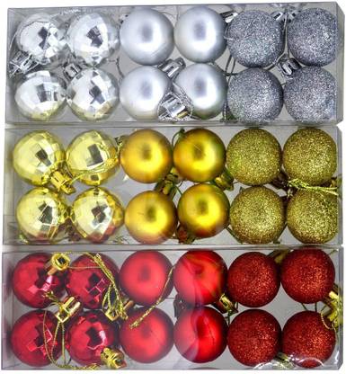 ME&YOU Multicolor Balls for Christmas Balls Pack of 3