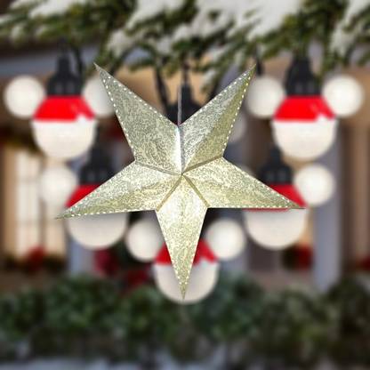 ME&YOU Silver Hanging Star for Christmas & New Year 16Inch-Pack1 Hanging Star Pack of 1