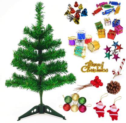 Ascension 1 Feet Christmas tree with Hanging Ornaments Pack of 56