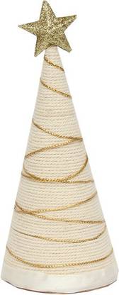 LITTLE BIRDIE Handmade Conical Christmas Cotton Thread Tree H8 X W3 inch 1pc Hanging Ornaments Pack of 1