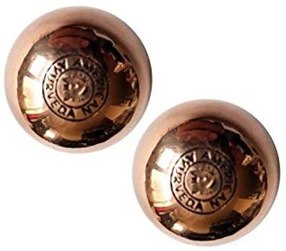 American Ayurveda Premium Pure Solid Copper Approx 3 2 1.5 Or 1.1 Inch Dia Healing Energy Balls Pack of 1