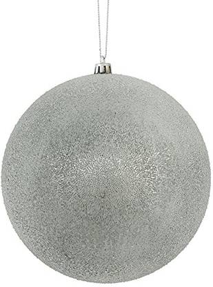 Vickerman 6" Pewter Iced Ornament With Drilled And Wired Caps. Comes 3 Per Box. Balls Pack of 1