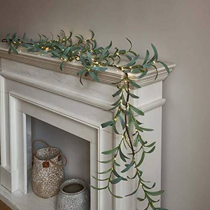 Litbloom Lighted Olive Battery Operated With Timer 96 Fairy Lights 6Ft Garlands Pack of 1