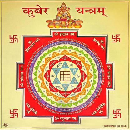 Apna Showroom Shri Kuber Yantra with Ganga Jal and Har Ki Pauri Tasveer and Prasad 1 Plated Yantra