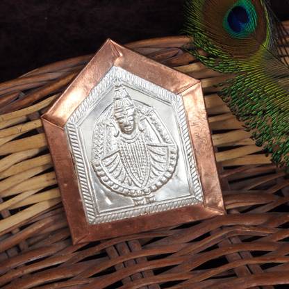 Nakoda Store Mahalaxmi Devi (Maharashtrian Dev Tak) 3gm Pure Silver Decorative Showpiece  -  6.98 cm