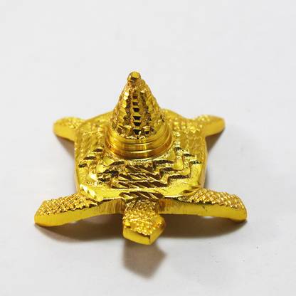 विसर्गा Shri Yantra Kachua for Good Luck - Turtle Laxmi Pyramid in brass पीतल यंत्र